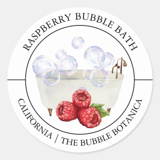 Raspberry Bubble Bath label (Voorkant)