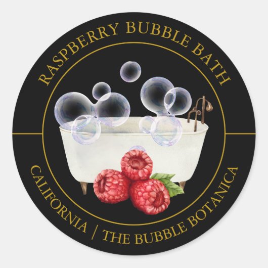 Raspberry Bubble Bath label (Voorkant)