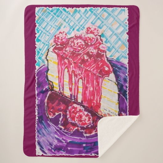 Raspberry Cake Sherpa Deken (Voorkant)