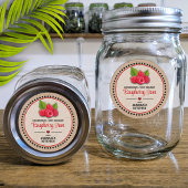Raspberry Canning Jar Kraft Papier Stijl Label