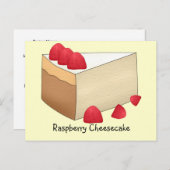Raspberry Cheesecake Recipcard Briefkaart (Voorkant / Achterkant)