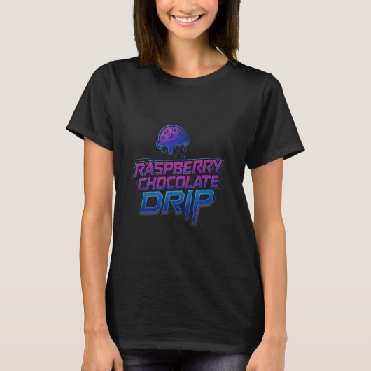 Raspberry Chocolate Chip Drip Ice Cream Lover Funn T-shirt (Voorkant)