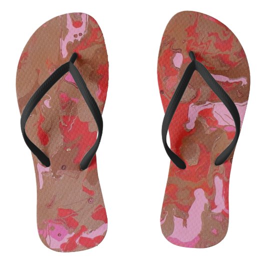 Raspberry Chocolate Maderi Abstract Teenslippers (Voetbed)