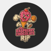 Raspberry Chocolate Rip Swish N Dish Basketball Ta Ronde Sticker (Voorkant)
