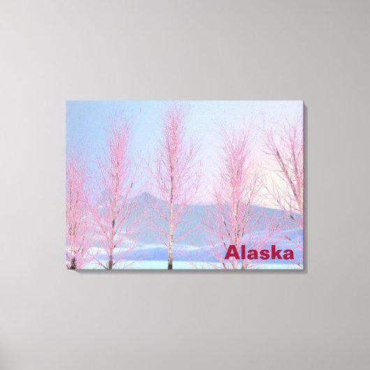 Raspberry Creme Birch Canvas Afdruk (Voorkant)