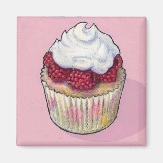 Raspberry cupcake magneet