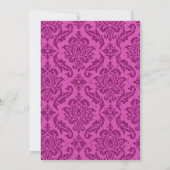 Raspberry Damask Wedding Invitation Kaart (Achterkant)