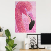 Raspberry de Flamingo - door Just Dahl Poster (Thuiskantoor)