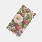 Raspberry en Bloem Gastenhanddoek Stijl Servetten (Hoek)