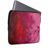 Raspberry Flurry: Abstract spatter art Laptop Sleeve (Voorkant Rechts)