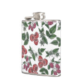 Raspberry Fruit Leaves Illustration Pattern Heupfles (Links)