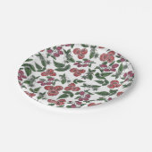 Raspberry Fruit Leaves Illustration Pattern Papieren Bordje (Gekanteld)