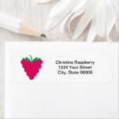 Raspberry Fruit Pink Personalize Return Address Etiket (Insitu)
