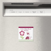 Raspberry Garden/Ladybug Baby shower Magnet Magneet (Insitu (Vaatwasser))