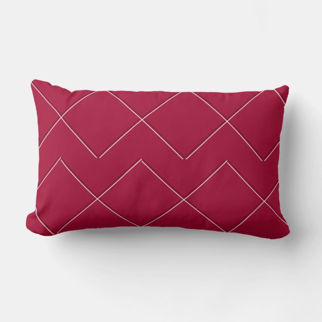 Raspberry Géométrique Moderne Lumbar Coussin intér (Recto)