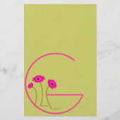 Raspberry Gerber Daisy Briefpapier (Voorkant)