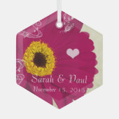 Raspberry Gerber Daisy Ornement de Noël (Recto)