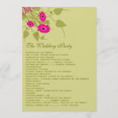 Raspberry Gerbers Programme de mariage (Dos)