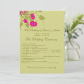 Raspberry Gerbers Wedding Programme Programma (Staand voorkant)