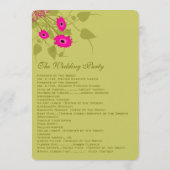 Raspberry Gerbers Wedding Programme Programma (Achterkant)