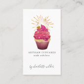 Raspberry Gold Cupcake Baker Bakery Pastry Chef Visitekaartje (Voorkant)