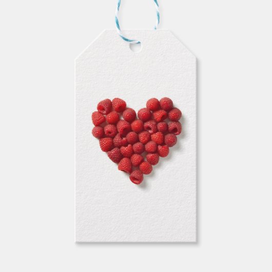 Raspberry Heart Cadeaulabel (Voorkant)