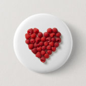 Raspberry Heart Ronde Button 5,7 Cm (Voorkant)