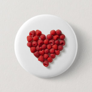 Raspberry Heart Ronde Button 5,7 Cm