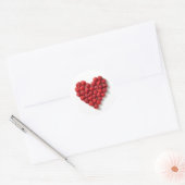 Raspberry Heart Ronde Sticker (Envelop)