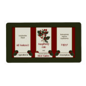 Raspberry Homemede Jam Canning Étiquette 3 (Devant)