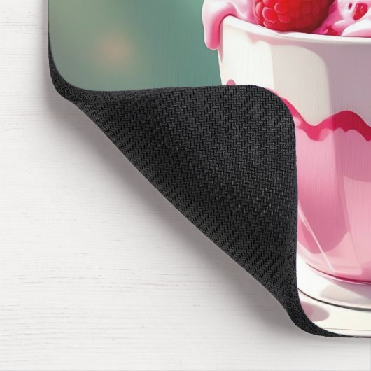 Raspberry Ice Cream in een Roze Koffie Cup Muismat (Hoek)