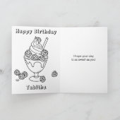 Raspberry Ice Cream Kleurplaat Verjaardag van de n Kaart (Binnen)