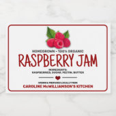 Raspberry Jam Canned Food Label Voedselcontainer Etiket (Enkel label)