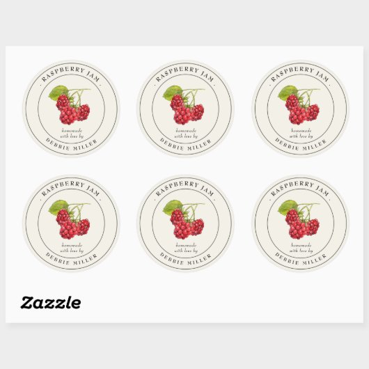 Raspberry jam inblikken Label (Vel)