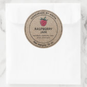 Raspberry Jam Jelly Jar Label Kraft-papierstijl (Tas)