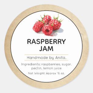 Raspberry Jam of Jelly Canning Jar Label