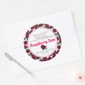Raspberry jam schattig tekening rood rond voedsele ronde sticker (Envelop)