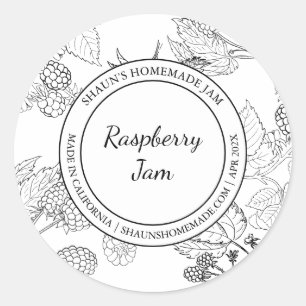 Raspberry Jam Schets Modern label
