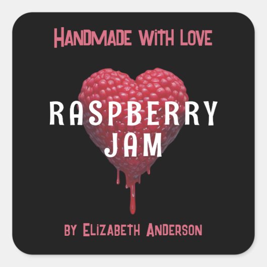 Raspberry Jam Square Sticker (Voorkant)