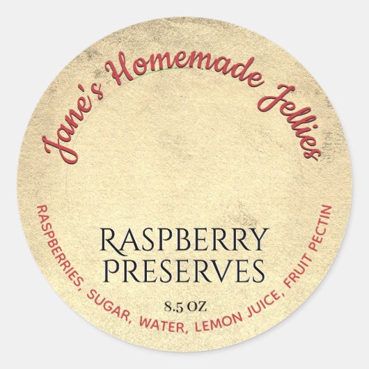 Raspberry Jelly Label Custom  Illustration (Voorkant)