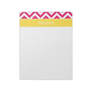 Raspberry Lg Chevron Pineapple Naam Monogram Notitieblok