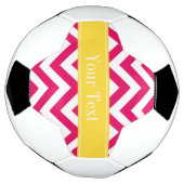 Raspberry Lg Chevron Pineapple Naam Monogram Voetbal (Gedraaid)