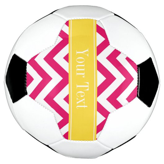 Raspberry Lg Chevron Pineapple Naam Monogram Voetbal (Gedraaid)