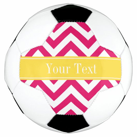 Raspberry Lg Chevron Pineapple Naam Monogram Voetbal (Voorkant)