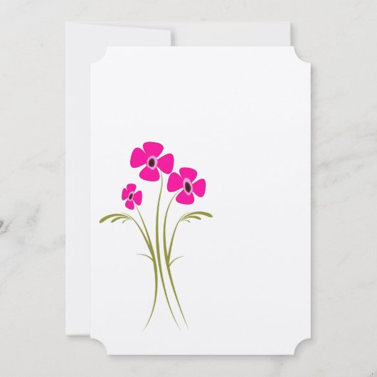 Raspberry Limoen Gerbers Wedding Invitations Kaart (Achterkant)