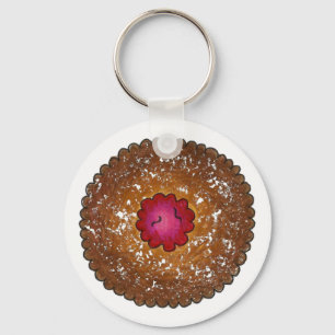 Raspberry Linzer Torte Kerstkerkerkoekje Holiday Sleutelhanger