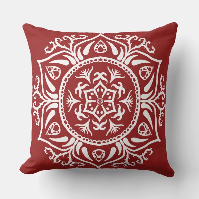 Raspberry Mandala Buitenkussen (Voorkant)