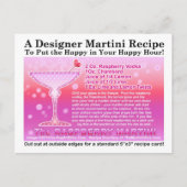 Raspberry Martini Recept Briefkaart (Voorkant)