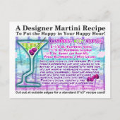 Raspberry Mint Martini Recipe Briefkaart (Voorkant)