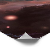 Raspberry Nebula - Levendige Kosmische Kunst Poster (Hoek)